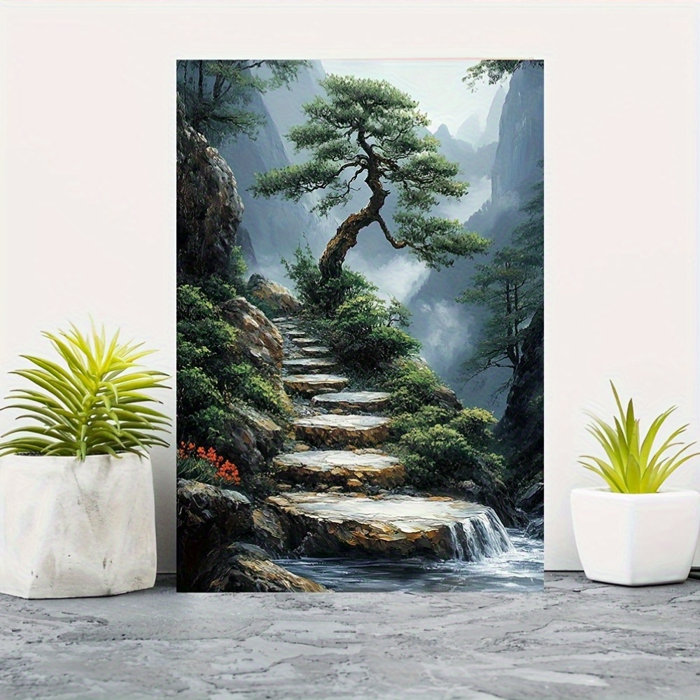 Bonsai Vertical Garden - Zen Garden canvaskunstwerk met een Japanse