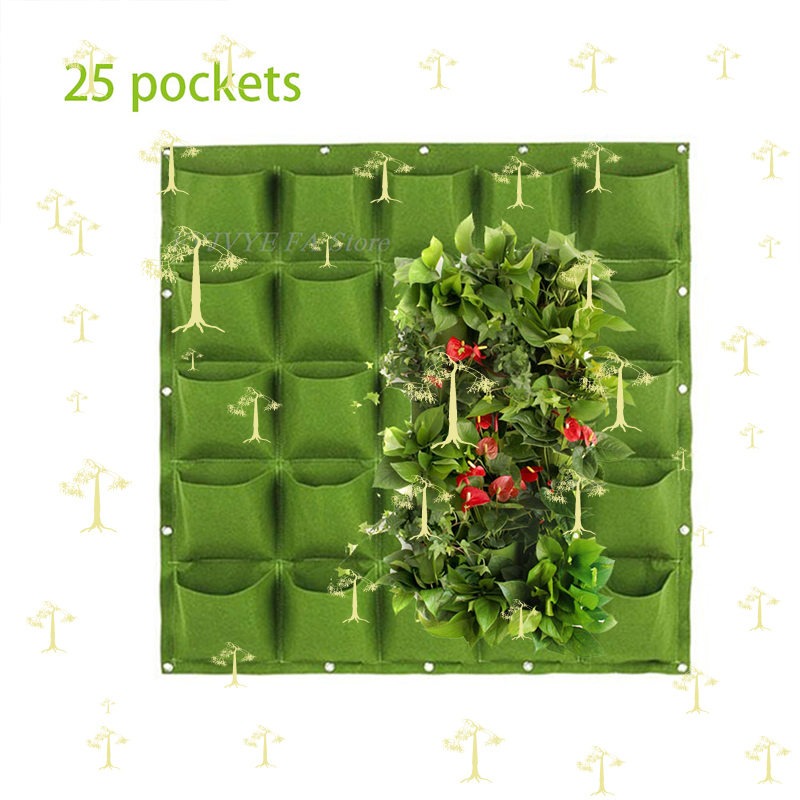 Bonsai Vertical Garden - 25-zakken muurhangende plantzakken groene zakken kweekzak