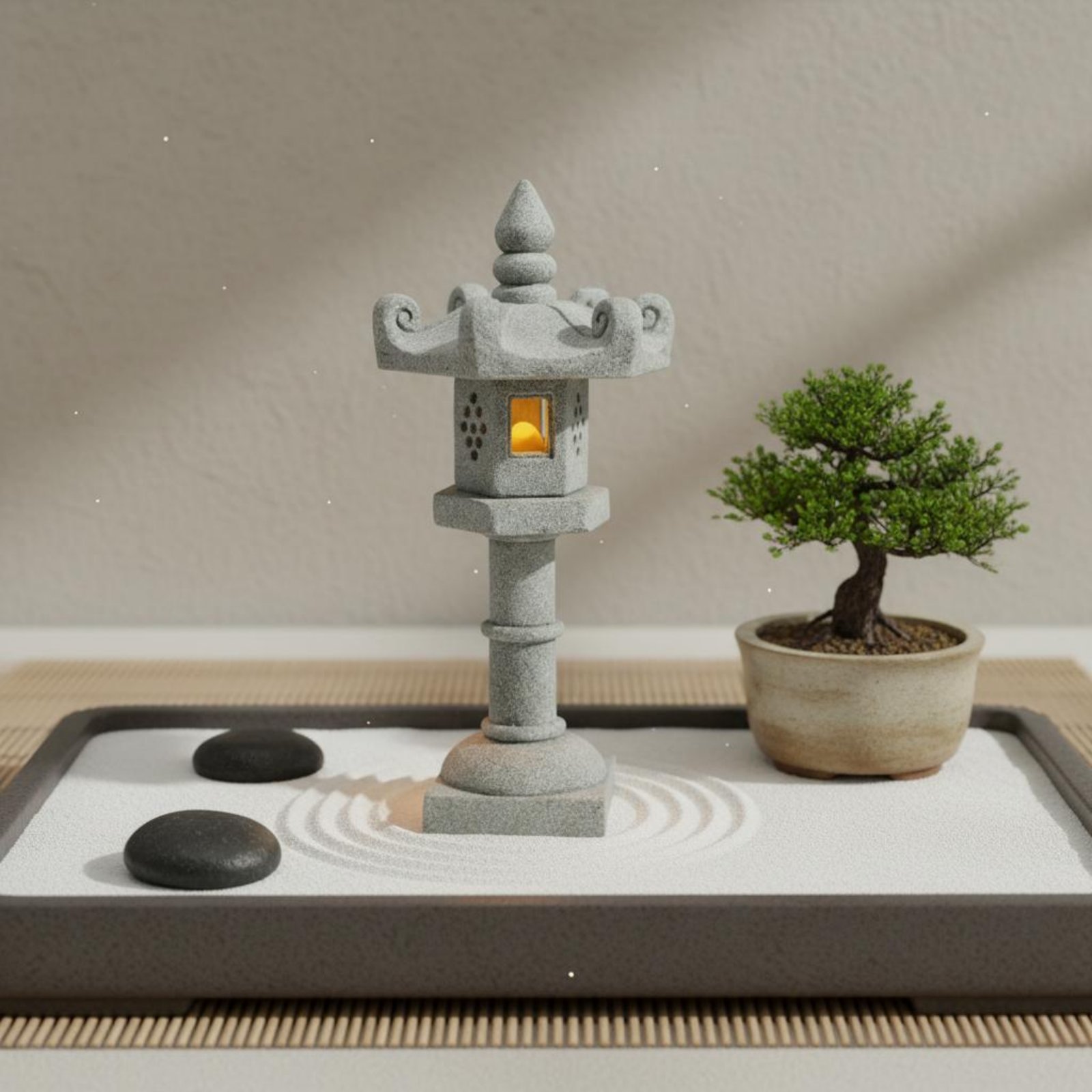 Miniatuur stenen lantaarn anti - Bonsai Garden Miniature recensie en prijs