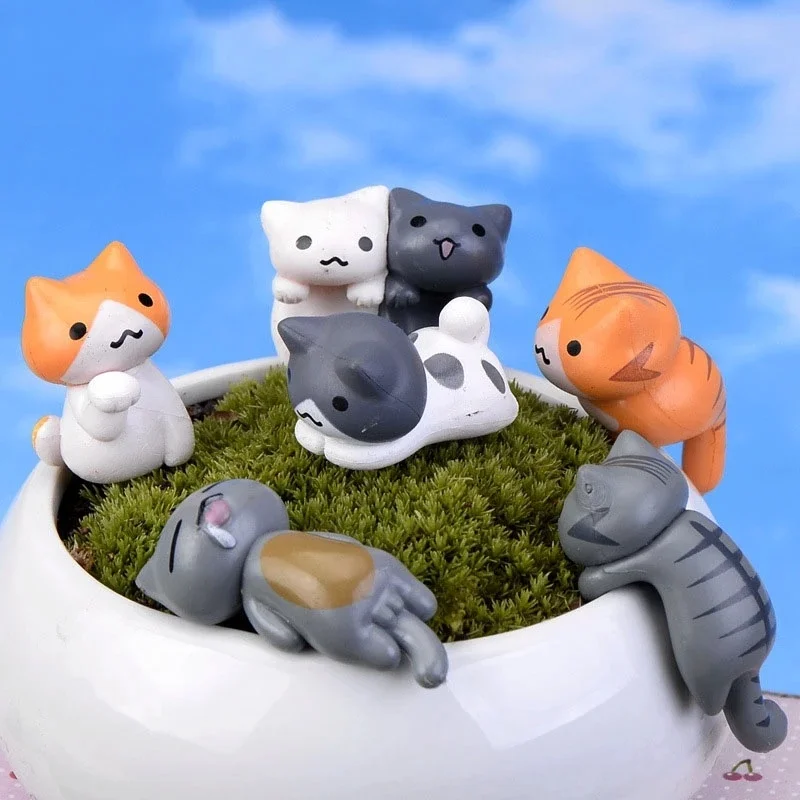 6 stks/set Cartoon Lucky Cat H - Bonsai Garden Miniature recensie en prijs
