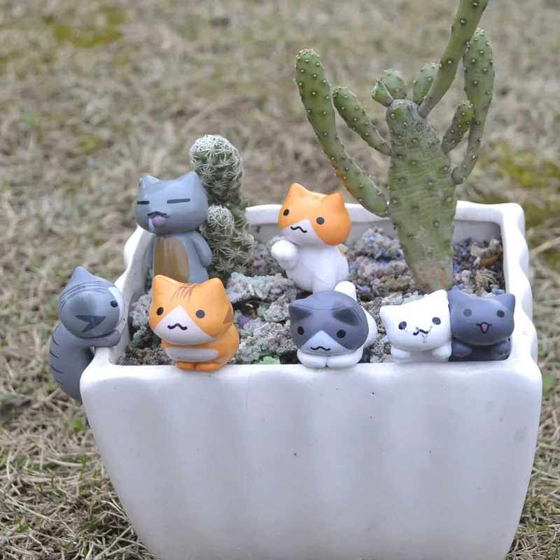 6 stks/set Cartoon Lucky Cat H - Bonsai Garden Miniature recensie en prijs